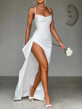 Women's High-Slit Satin XS-L Fashion Designer Prom Dresses (Long)