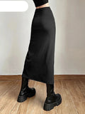 Women's High Split Fashion Designer High Waist Skirts (Midi)