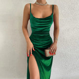 Women's High Split Velvet Fashion Designer Bodycon Dresses (Midi)