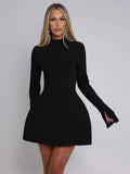 Women's High Waist A-line Fashion Designer Mini Dresses (Short)