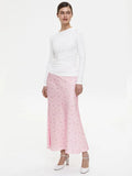 Women's High Waist M-L Fashion Designer Satin Skirts (Long)-Women's Fashion Designer Skirts-Women&#x27;s fashion designer plus size clothes