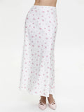 Women's High Waist M-L Fashion Designer Satin Skirts (Long)-Women's Fashion Designer Skirts-WHITE-Women&#x27;s fashion designer plus size clothes
