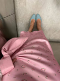 Women's High Waist Designer M-L Fashion Satin Skirts (Long)-Women's Fashion Designer Skirts-International Women's Clothing