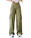 Women's High Waist Straight S-3XL Fashion Designer Cargo Pants-Women's Fashion Designer Leggings / Pants-International Women's Clothing