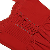 Women's High Waist Peplum Fashion Designer Spaghetti Strap Dresses (Short)