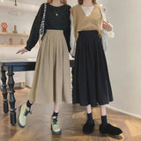 Women's High Waist Pleated Fashion Designer Skirts (Midi)-Women's Fashion Designer Skirts