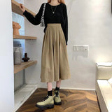 Women's High Waist Pleated Fashion Designer Skirts (Midi)-Women's Fashion Designer Skirts