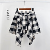 Women's High Waist Ruffle Layered Fashion Designer Bow Tie Mini Skirts (Short)-Women's Fashion Designer Skirts