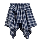 Women's High Waist Ruffle Layered Fashion Designer Bow Tie Mini Skirts (Short)-Women's Fashion Designer Skirts