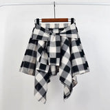 Women's High Waist Ruffle Layered Fashion Designer Bow Tie Mini Skirts (Short)-Women's Fashion Designer Skirts