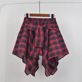 Women's High Waist Ruffle Layered Fashion Designer Bow Tie Mini Skirts (Short)-Women's Fashion Designer Skirts