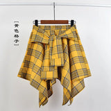 Women's High Waist Ruffle Layered Fashion Designer Bow Tie Mini Skirts (Short)-Women's Fashion Designer Skirts