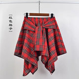 Women's High Waist Ruffle Layered Fashion Designer Bow Tie Mini Skirts (Short)-Women's Fashion Designer Skirts