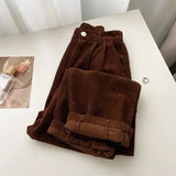 Women's High Waist S-2XL Fashion Designer Corduroy Straight Pants