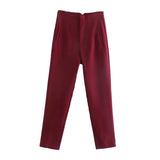 Women's High Waist S-2XL Office Fashion Designer Pants