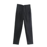 Women's High Waist S-2XL Office Fashion Designer Pants