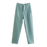 Women's High Waist S-2XL Office Fashion Designer Pants