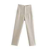 Women's High Waist S-2XL Office Fashion Designer Pants