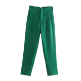 Women's High Waist S-2XL Office Fashion Designer Pants