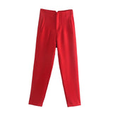 Women's High Waist S-2XL Office Fashion Designer Pants