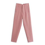Women's High Waist S-2XL Office Fashion Designer Pants