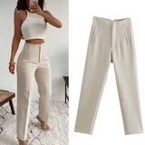 Women's High Waist S-2XL Office Fashion Designer Pants