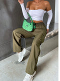 Women's High Waist  S-L Fashion Designer Cargo Pants