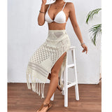 Women's High Waist Tassel Fashion Designer Knitted Skirts (Midi)-Women's Fashion Designer Skirts