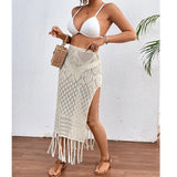 Women's High Waist Tassel Fashion Designer Knitted Skirts (Midi)-Women's Fashion Designer Skirts