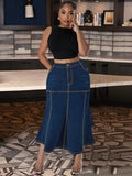 Women's High Waist Velvet Fashion Designer Long Skirts (Plus Size)