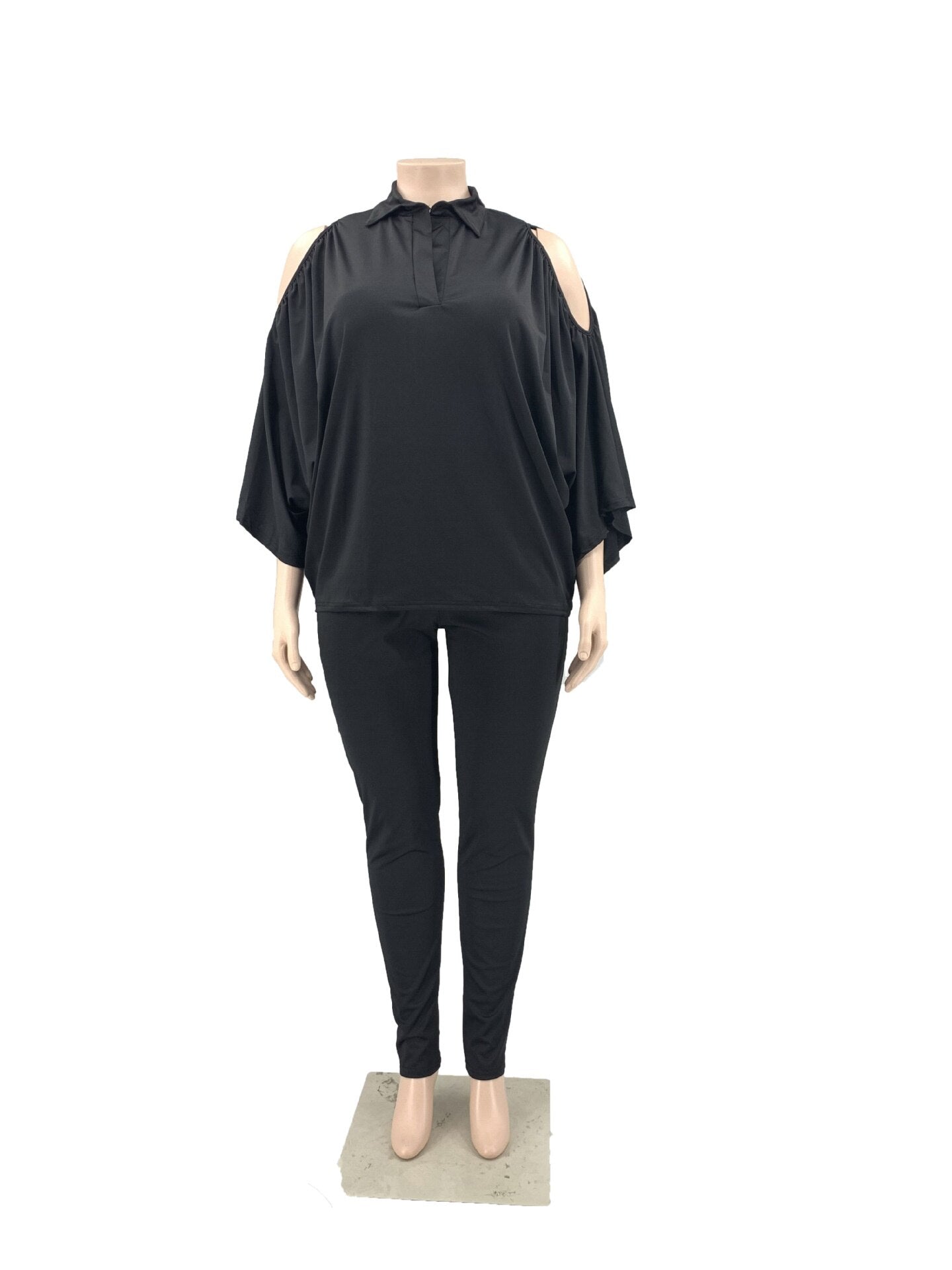 Women's Hollow Out Off Shoulders Fashion Designer Palazzo Jumpsuits (Plus Size)