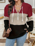 Women's Hooded 5XL Fashion Designer Knitted Ribbed Cardigan (Plus Size)-Women's Tops Fashion Designer Plus Size Jerseys