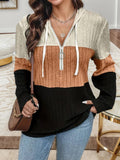 Women's Hooded 5XL Fashion Designer Knitted Ribbed Cardigan (Plus Size)-Women's Tops Fashion Designer Plus Size Jerseys