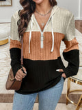 Women's Hooded Fashion Designer 5XL Knitted Ribbed Cardigan (Plus Size)