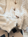 Women's Horn Buckle Fashion X-2XL Designer Knitted Cardigans