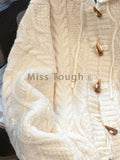 Women's Horn Buckle Fashion X-2XL Designer Knitted Cardigans