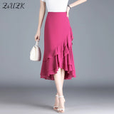 Women's Irregular Chiffon M-3XL Fashion Designer Fishtail Skirts (Midi)