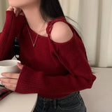 Women's Irregular Collar Tied Cardigan Fashion Designer Jerseys-Women's Fashion Designer Jerseys Tops