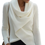Women's Irregular Collar Tops Fashion Designer Knitted S-2XL Cardigans