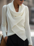 Women's Irregular Collar Tops Fashion Designer Knitted S-2XL Cardigans