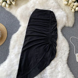 Women's Irregular Drawstring S-L Tassel Fashion Designer Skirts (Midi)
