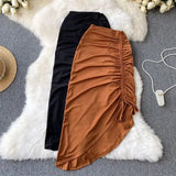 Women's Irregular Drawstring S-L Tassel Fashion Designer Skirts (Midi)