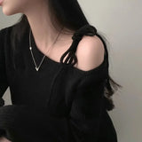 Women's Irregular Fashion Designer Collar Tied S-XL Cardigans-Women's Fashion Designer Jerseys Tops-black-Women&#x27;s fashion designer plus size clothes