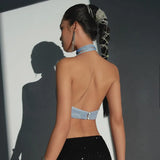 Women's Irregular Fashion Designer Crop Tops Halter S-L Singlets-Women's Tops Fashion Designer Singlets-Women&#x27;s fashion designer plus size clothes
