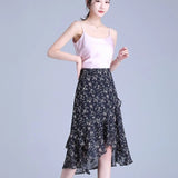 Women's Irregular Ruffle Floral M-3XL Fashion Designer Skirts (Midi)-Women's Fashion Designer Skirts-International Women's Clothing