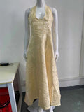 Women's Jacquard S-M Waist A-line Fashion Designer Dresses (Short)
