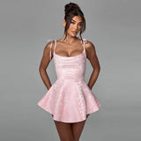 Women's Jacquard S-M Waist A-line Fashion Designer Dresses (Short)