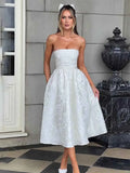 Women's Jacquard S-M Waist A-line Fashion Designer Dresses (Short)