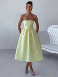 Women's Jacquard S-M Waist A-line Fashion Designer Dresses (Short)