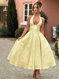 Women's Jacquard S-M Waist A-line Fashion Designer Dresses (Short)